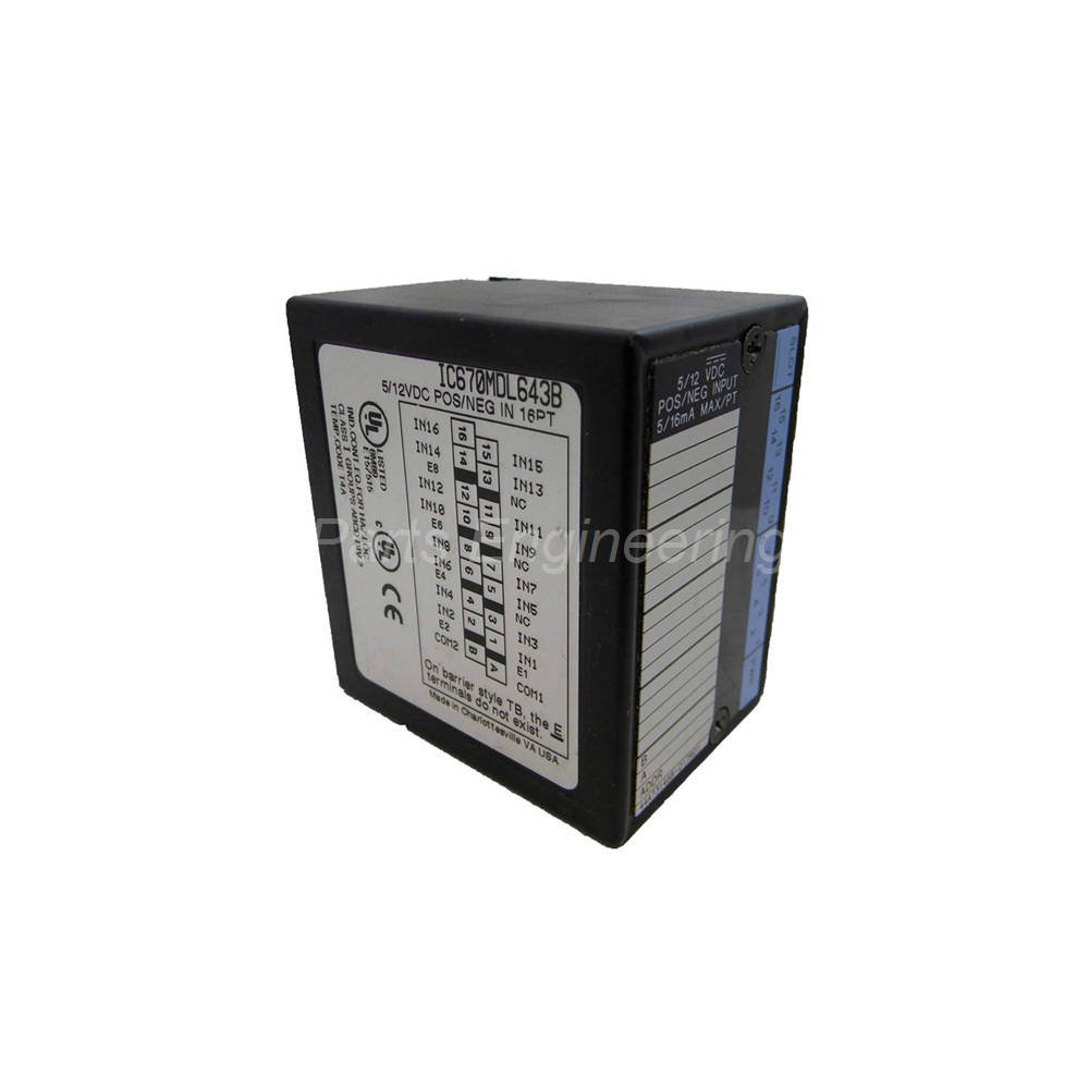 GE Fanuc IC670MDL643 16-Point 5/12V DC Input Module
