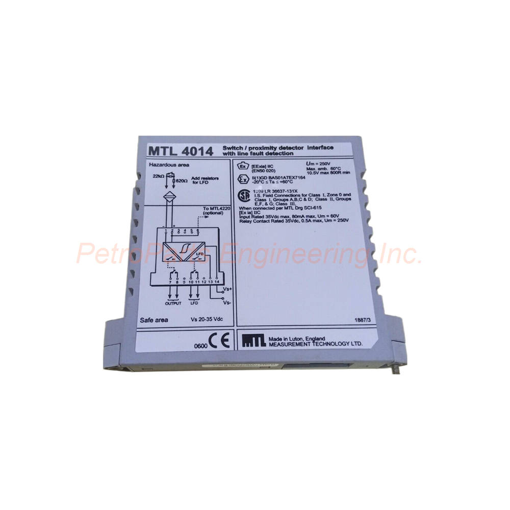 MTL4014 Relay Interface for Hazardous Area Switches
