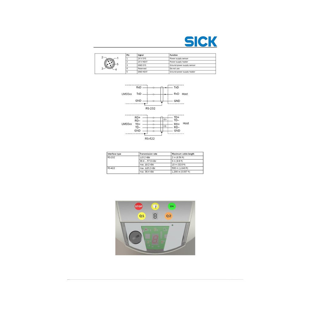 SICK LMS511-22100 Laser Measurement Sensor 80m Outdoor Heavy Duty
