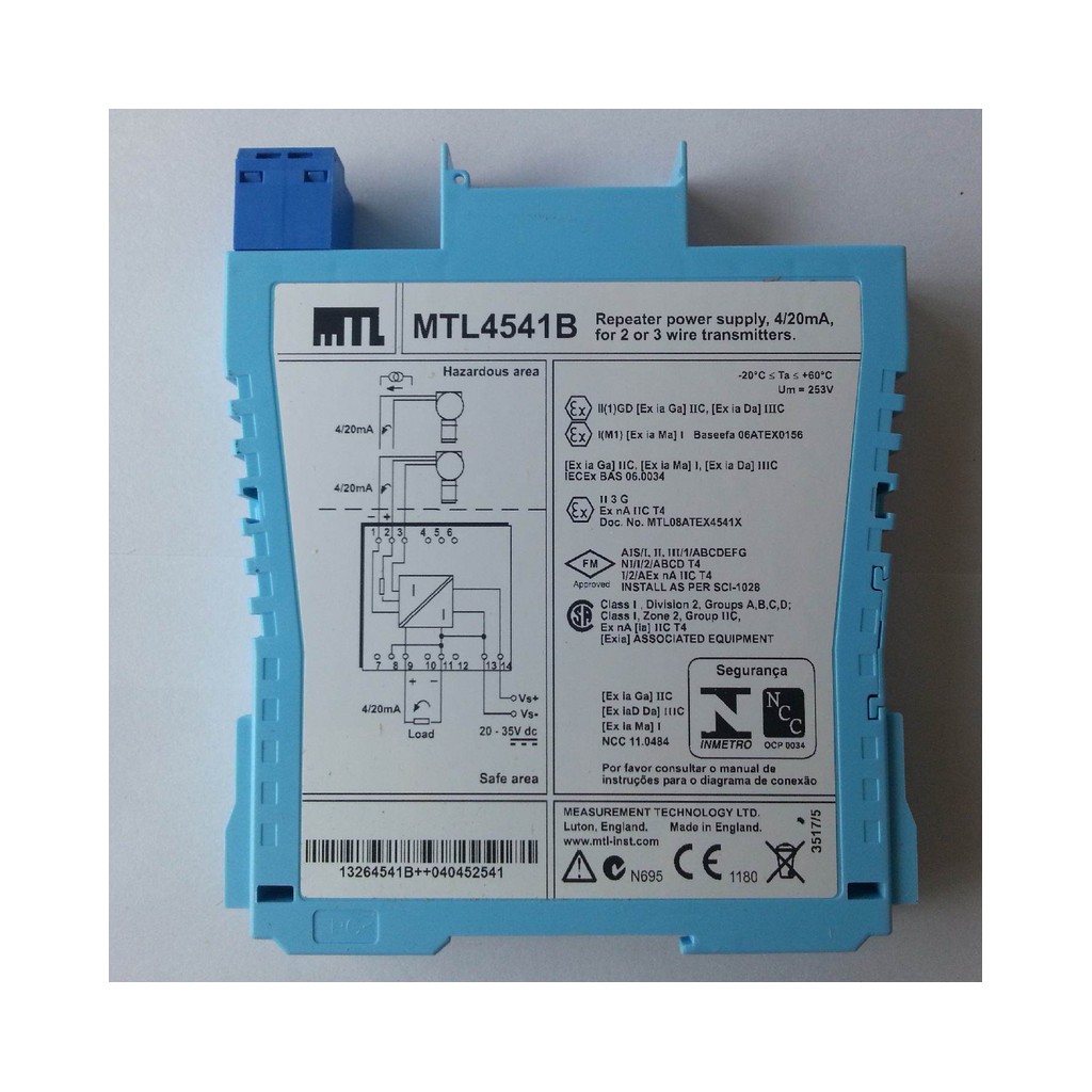 MTL4541S Hazardous Area Current Repeater for 4-Wire Transmitters